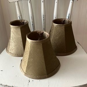 Small Lampshades Silky Material Fully Lined Hemmed Top & Bottom Set of 3